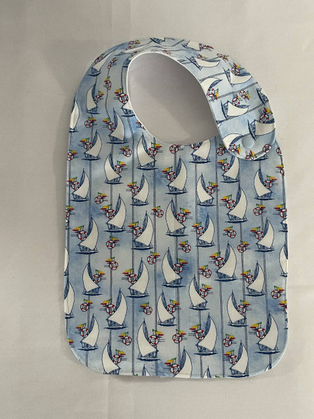 Toddler Bibs / CA-B-T-18: Sail Boats (Light Blue)