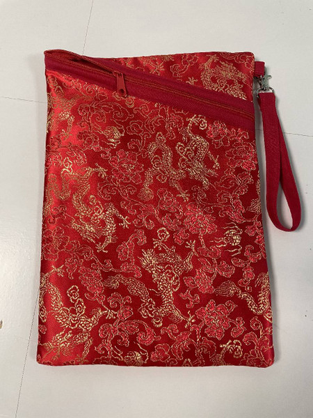 Ipad Bags / B-LI-5: Chinese Fabric (Red) - Has Handle