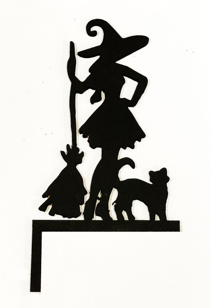 Doorway Toppers / HD-DT-30: Witch and a Cat (Black)