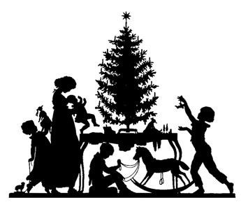 Doorway Toppers / HD-DT-35: Christmas Decoration Scene (Black)