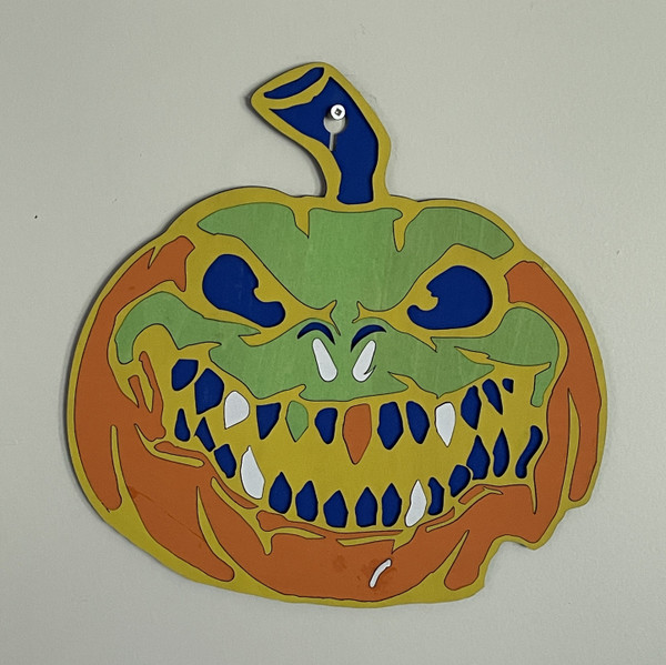 Wall Art - Halloween / SH-HWA-70: Scary Pumpkin (Orange / Green)