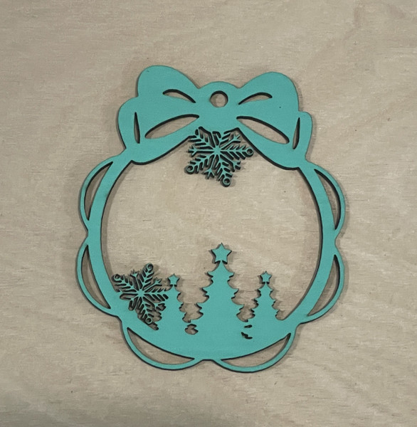 Christmas Tree Decorations / SH-CTD-36: Forest Snowflakes (Turquoise)
