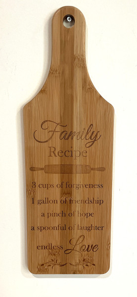 Wall Art - Words of Wisdom / HD-WAWI-34: Family Recipe (Natural) - Cutting Board Panel
