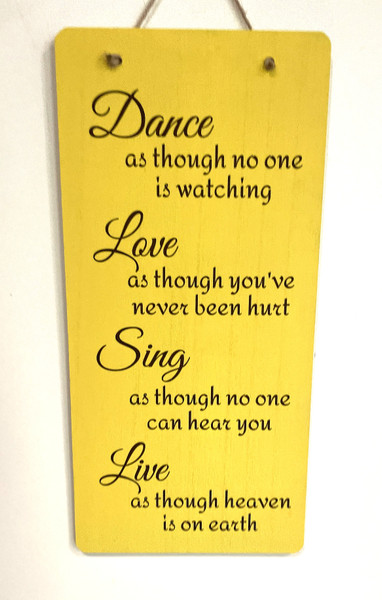 Wall Art - Words of Wisdom / HD-WAWI-50: Dance, Love, Sing, Live (Natural) - Long Panel