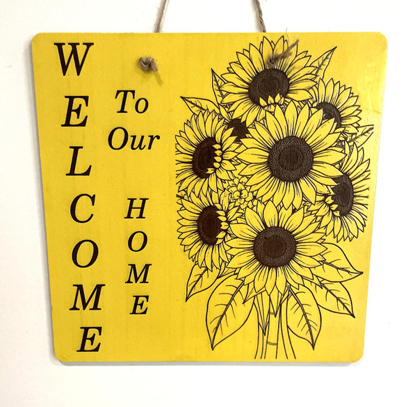 Wall Art - Words of Wisdom / HD-WAWI-51: Welcome Home Sunflower (Yellow) - Panel