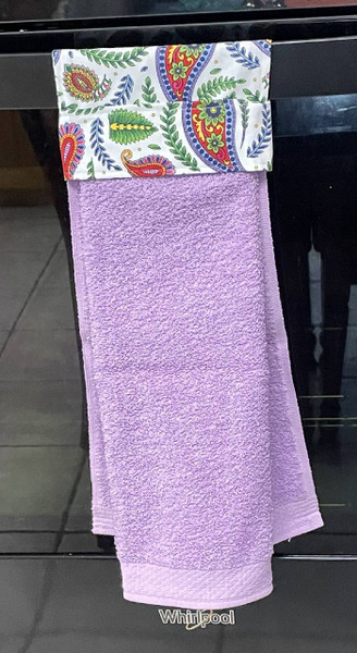 Decor Kitchen Towels / DK-KT-11: Paqsley on White (Purple)