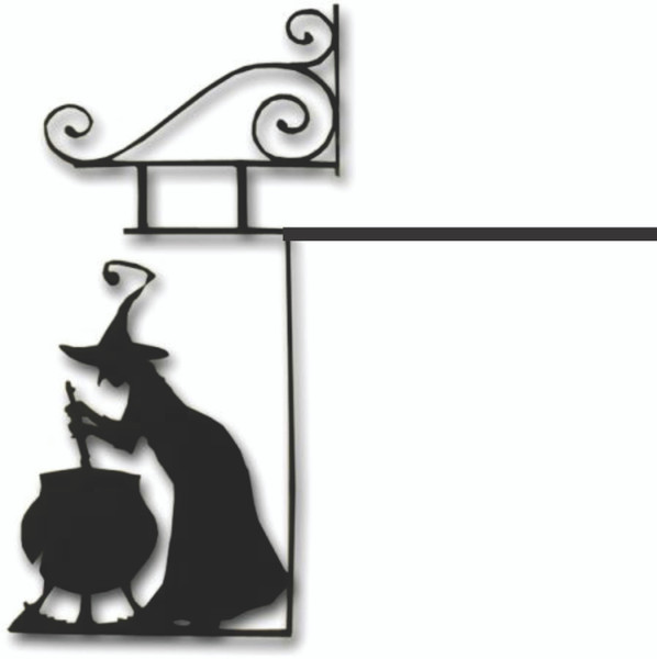 Doorway Toppers / HD-DT-66: Witch Stirring Cauldrun Pot (Black)