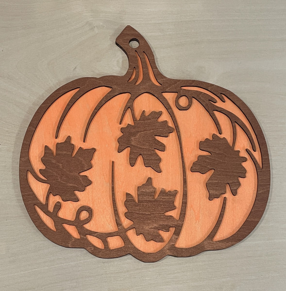 Wall Art - Halloween / SH-HWA-8: Pumpkin and Maple Leafs (Black)