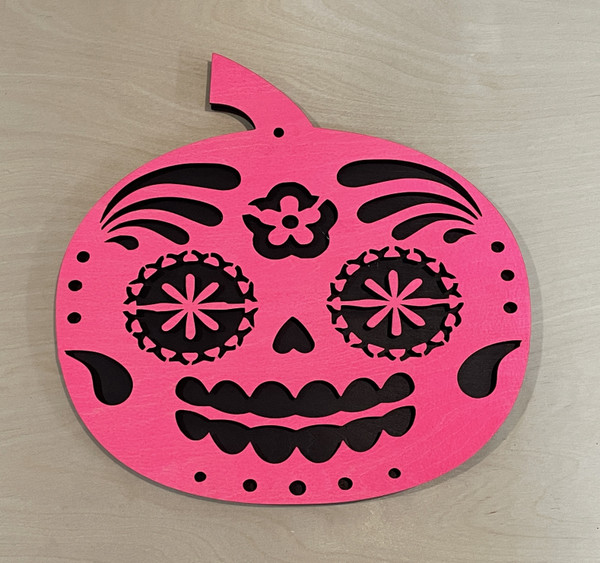 Wall Art - Halloween / SH-HWA-10: Scary Pumpkin (Fuchsia / Black)