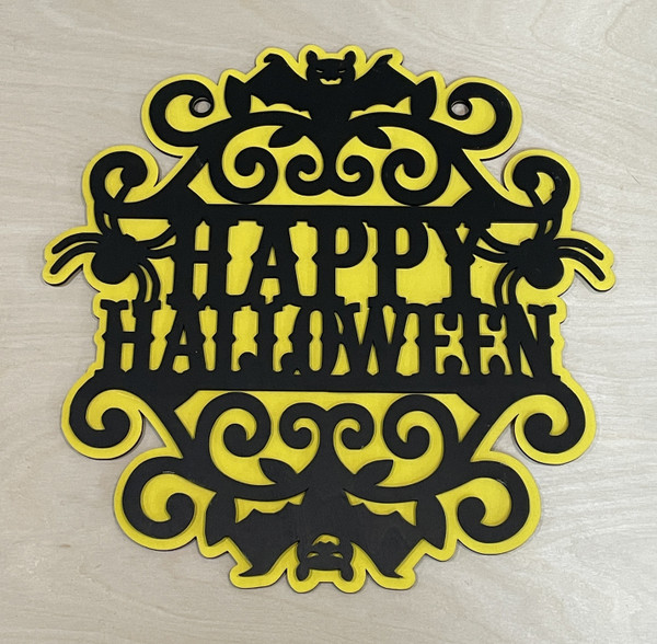 Wall Art - Halloween / SH-HWA-20: Happy Halloween (Black / Yellow)