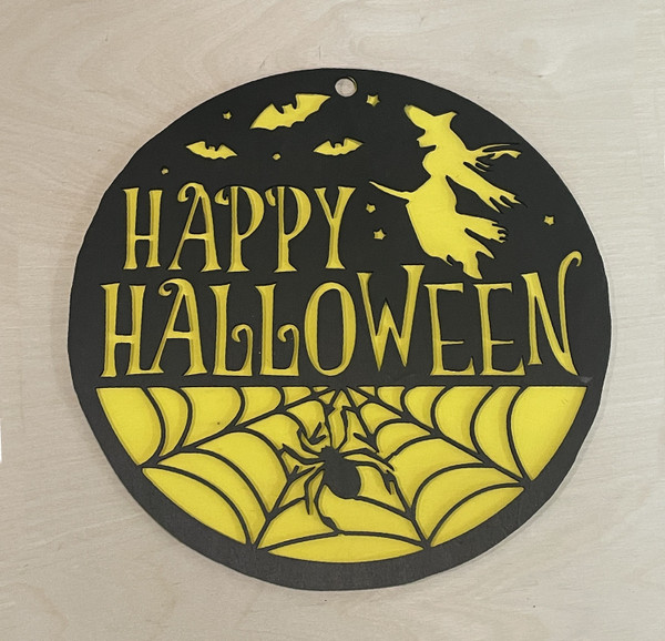 Wall Art - Halloween / SH-HWA-35: Happy Halloween (Black / Yellow)