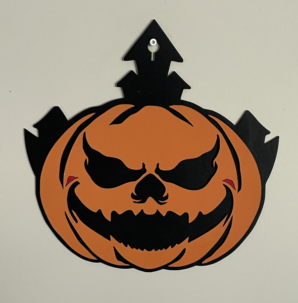 Wall Art - Halloween / SH-HWA-50: Scary Pumpkin (Orange / Black)