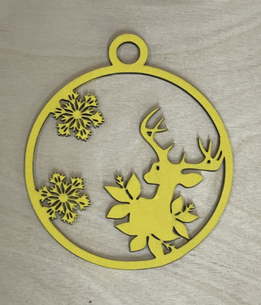 Christmas Tree Decorations / SH-CTD-52: Deer (Yellow)