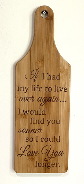 Wall Art - Words of Wisdom / HD-WAWI-24: My Life to Live Over (Natural) - Cutting Board Panel