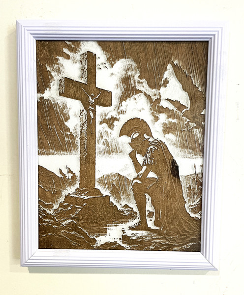 Wall Art - Words of Wisdom / HD-WAWI-200: What have we Done - 8 x 10 Engraving - White Frame