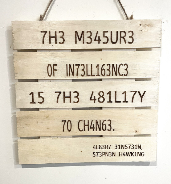 Wall Art - Words of Wisdom / HD-WAWI-1725: Measure of Intelligence (Natural) - 5-Panel-Sign