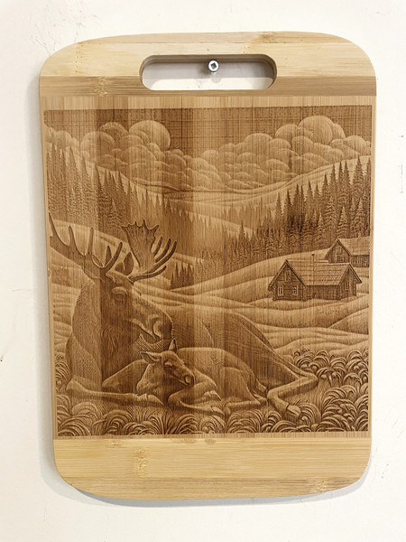 Wall Art - Words of Wisdom / HD-WAWI-2000: Moose  Family (Natural) - Cutting Board