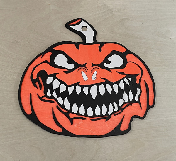 Wall Art - Halloween / SH-HWA-65: Scary Pumpkin (Orange / White)