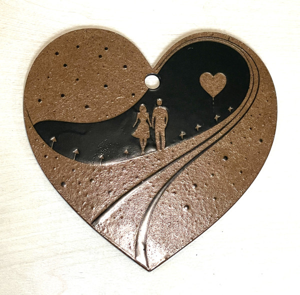 Romance - Valentines / HD-WAV-2: Lover's Walk Plaque (Black / Brown) - Panel