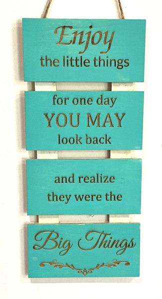 Wall Art - Words of Wisdom / HD-WAWI-7: Enjoy the Little Things (Turquoise) - 4 Panel