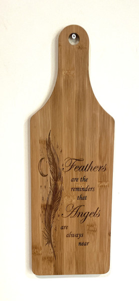 Wall Art - Words of Wisdom / HD-WAWI-21: Feathers and Angels (Natural) - Cutting Board Panel