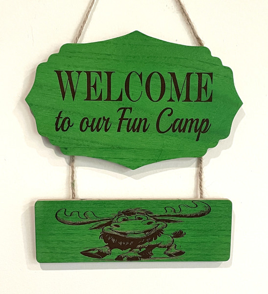 Wall Art - Words of Wisdom / HD-WAWI-41: Welcome to our Fun Camp (Green) - 2 Panel