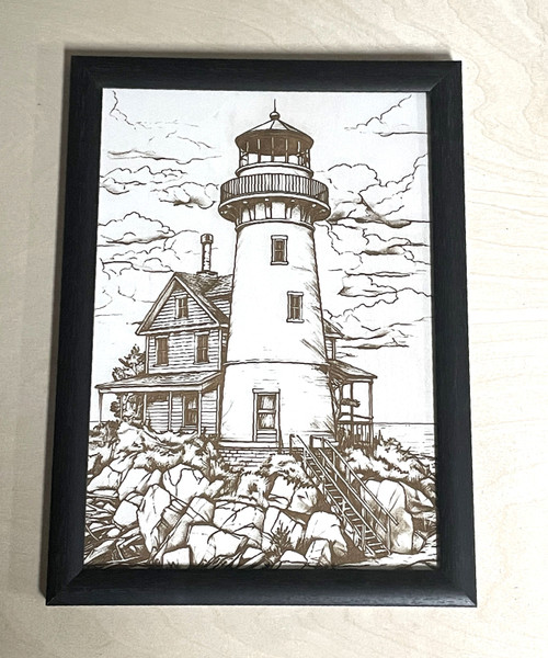 Wall Art - Words of Wisdom / HD-WAWI-601: Engraved Image: Lighthouse - 8 x 11 Engraving
