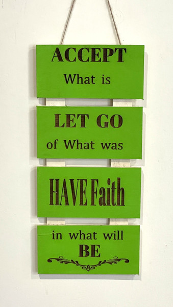 Wall Art - Words of Wisdom / HD-WAWI-1703: Accept what Is (Green) - Laser Engraved Panel