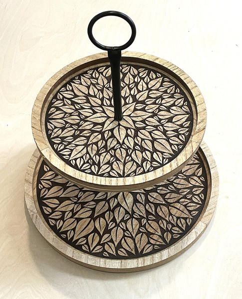 Wall Art - Words of Wisdom / HD-WAWI-3019: 2-Tier-Tray - Leaf Design