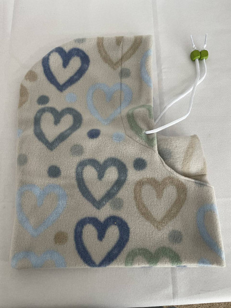 Hoodie Scarfs / H-HS-6: Grey (Blue Hearts)