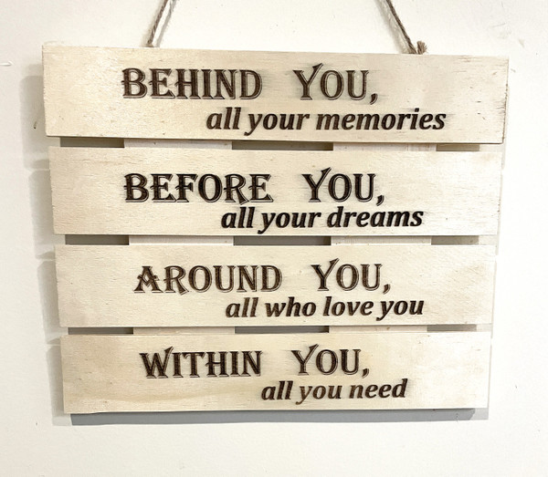 Wall Art - Words of Wisdom / HD-WAWI-1711: Newfoundland's 10 Commandments, Dual Flags (Natural) - Laser Engraved Pine Sign