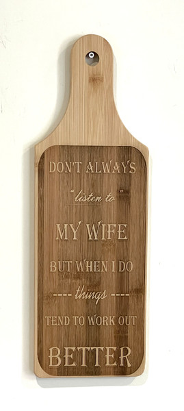 Wall Art - Words of Wisdom / HD-WAWI-1717a: Wife Knows Better - Laser Engraved Panel