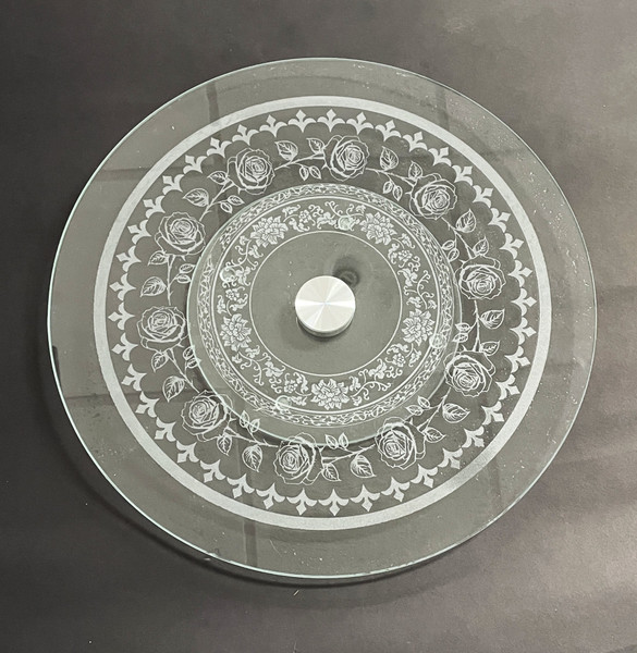 Wall Art - Words of Wisdom / HD-WAWI-3028: Glass Lazy Susan - Rose Bouquet Design - 1/4" Tempered Glass