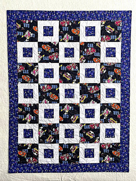 Laps and Throws / Q-LT-20: Cars Theme - Double Sided (Blue and White)