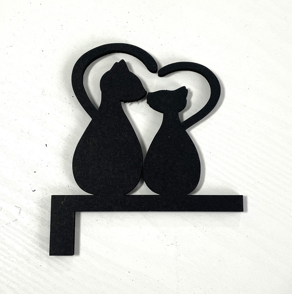 Doorway Toppers / HD-DT-22: 2 Loving Cats (Black)