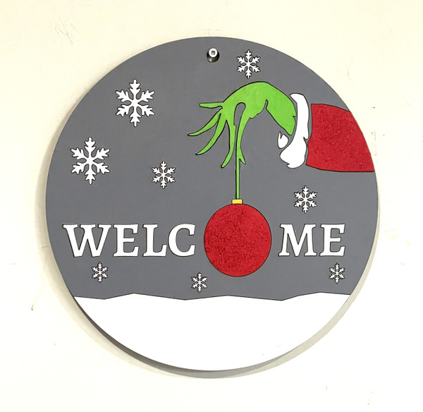 Wall Art - Words of Wisdom / HD-WAWI-132: Grinch Welcome - Wall Hanging Panel