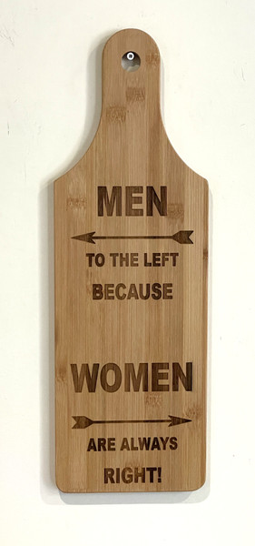 Wall Art - Words of Wisdom / HD-WAWI-1719: Men are Left, Women are Right - Laser Engraved Panel