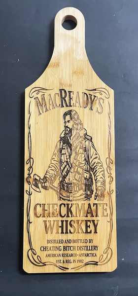 Wall Art - Words of Wisdom / HD-WAWI-1777: MacReady's Whiskey (Natural) - Laser Engraved Panel