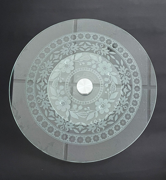 Wall Art - Words of Wisdom / HD-WAWI-3032: Glass Lazy Susan - Floral Design - 1/4" Tempered Glass