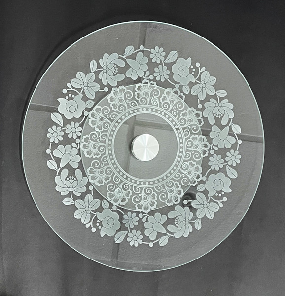 Wall Art - Words of Wisdom / HD-WAWI-3037: Glass Lazy Susan - Floral Design - 1/4" Tempered Glass