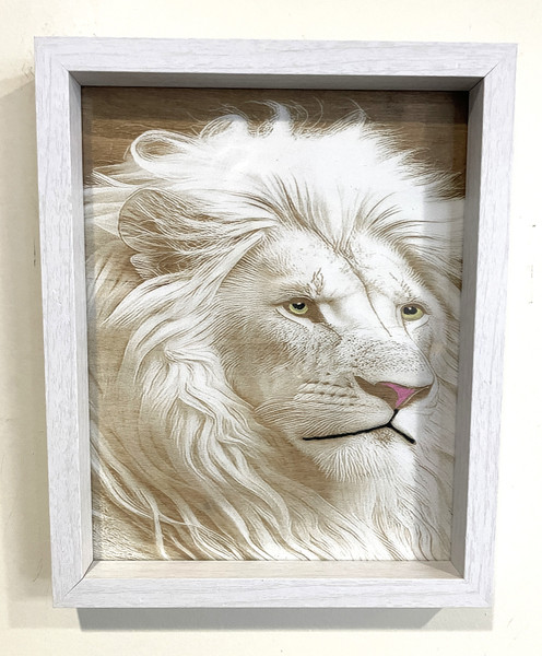 Wall Art - Words of Wisdom / HD-WAWI-8003: Engraved Image: Lion - 8 x 11 Engraving