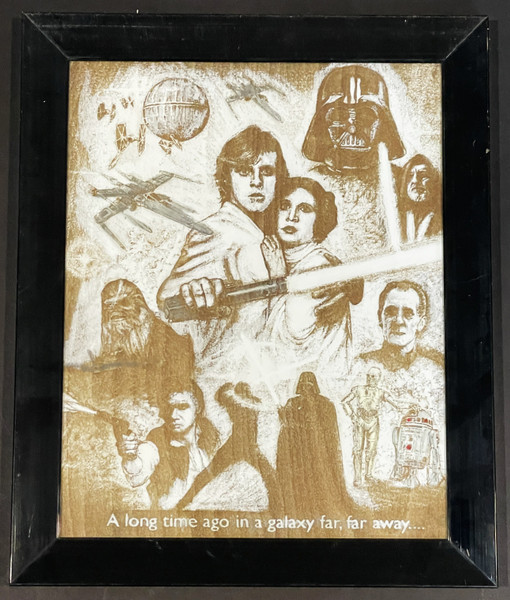 Wall Art - Words of Wisdom / HD-WAWI-9007: Engraved Image: Star Wars Stars #2 - 8 x 11 Engraving - Black Frame