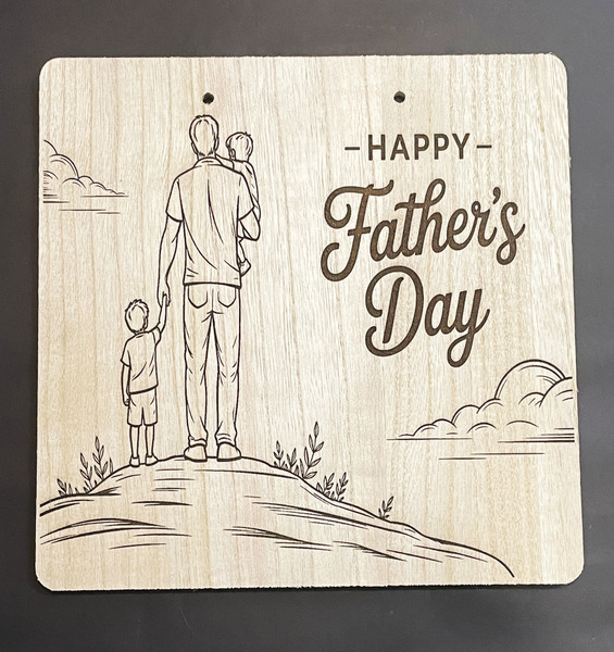 Wall Art - Words of Wisdom / HD-WAWI-9027: Happy Fathers Day (Natural) - Laser Engraved Panel