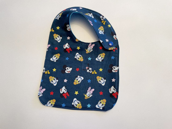 Baby Bibs / BI-B-61: Mickey, Daffy (Dark Blue) - Square