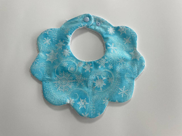 Baby Bibs - Scallop Edge / BI-BS-3: Unicorn (Light Blue) - Scallop Edge