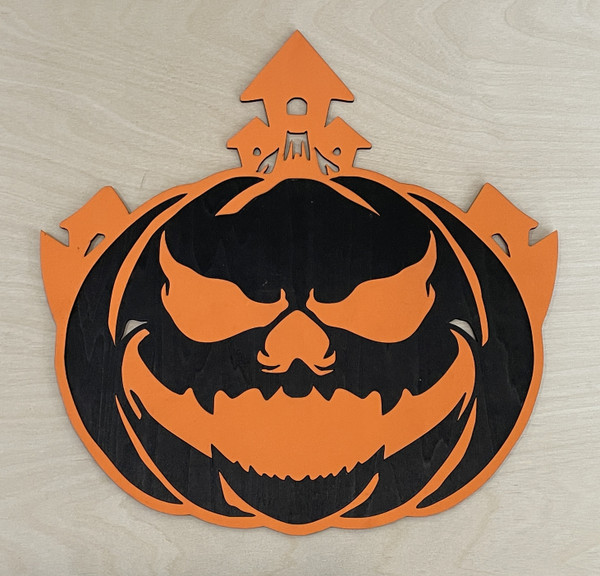 Wall Art - Halloween / SH-HWA-53: Scary Pumpkin (Black / Orange)