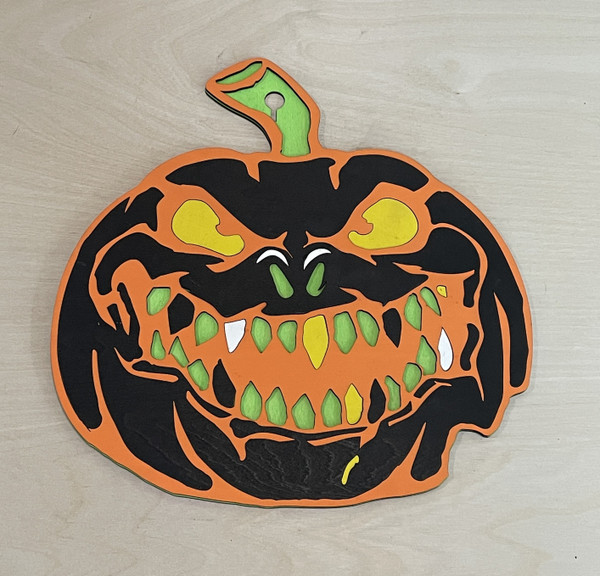 Wall Art - Halloween / SH-HWA-67: Scary Pumpkin (Black / Orange)