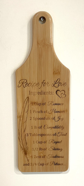 Wall Art - Words of Wisdom / HD-WAWI-25: Recipe for Love (Natural) - Cutting Board Panel
