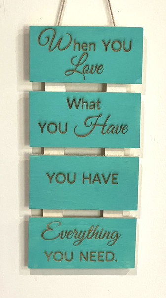 Wall Art - Words of Wisdom / HD-WAWI-36: When You Love (Turquoise) - 4 Panel