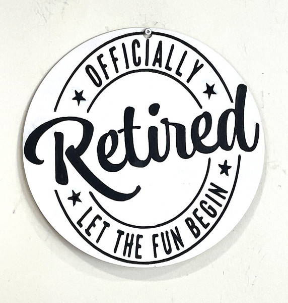 Wall Art - Words of Wisdom / HD-WAWI-1807: Officially Retired (Natural) - 5-Panel-Sign